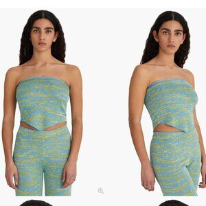 paloma wool Green Jacquard Tattoo print shirt